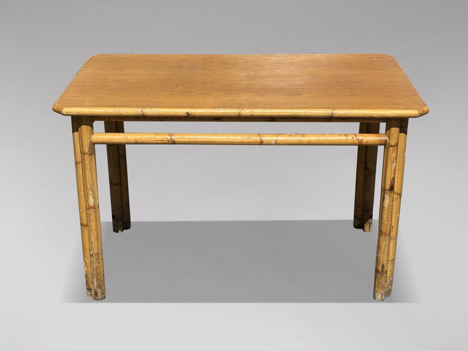 Mid Century French Bamboo Dining Table photo for sale