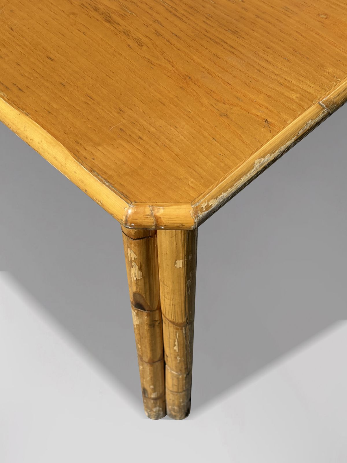 Mid Century French Bamboo Dining Table photo vinterior