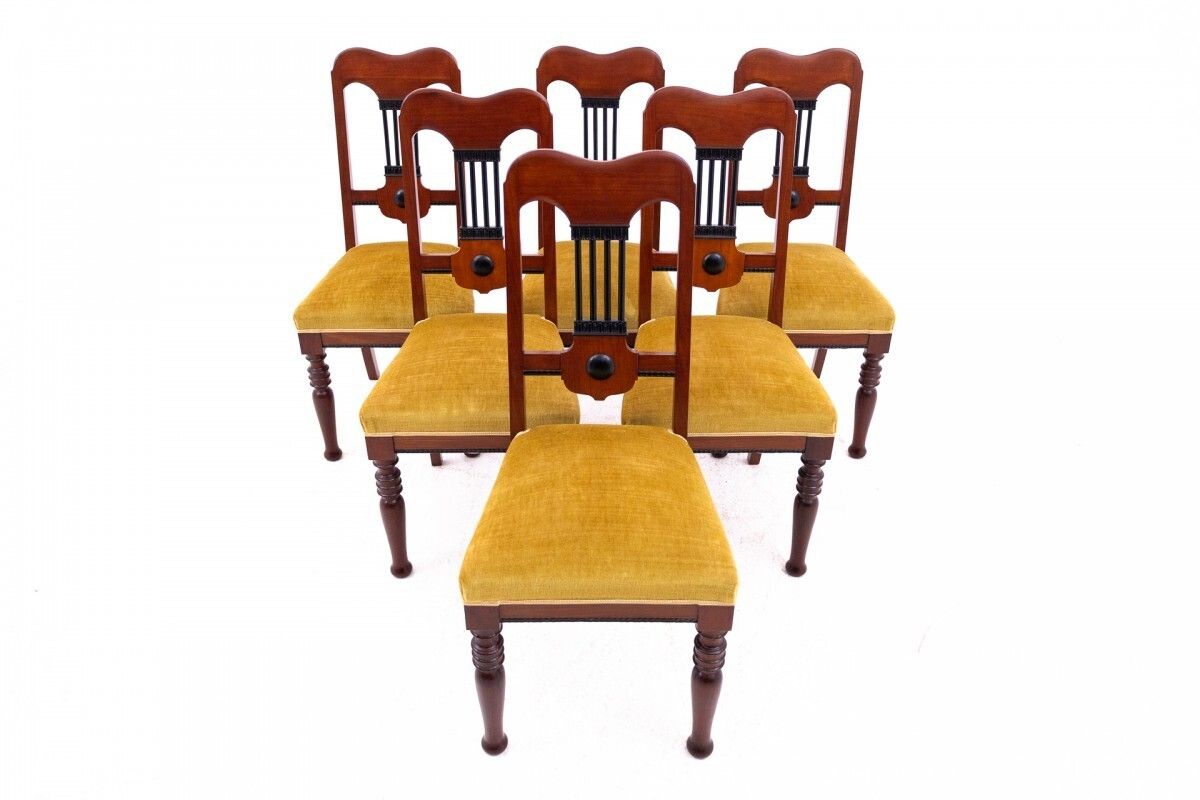 Set Of Six Chairs, Northern Europe, Turn Of The 19th And 20th Centuries. After Renovation. photo furniture