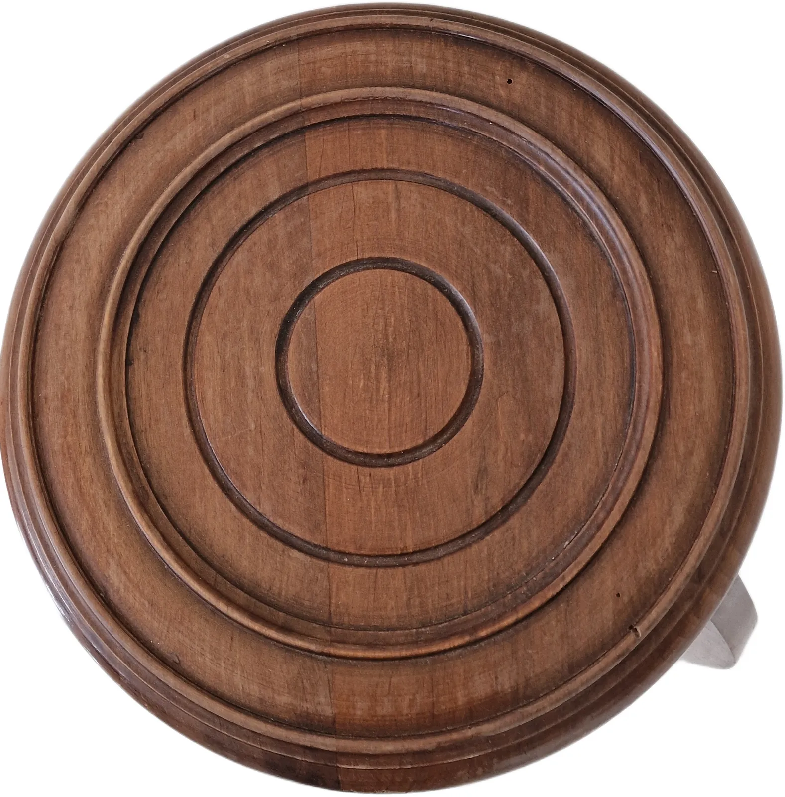 Antique French Compact Curved Leg Round Top Wooden Plant Stand With Decorative Carving Detail photo 110.0