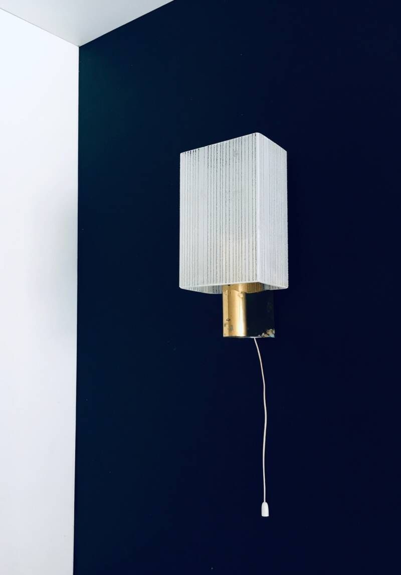 photo vinterior Midcentury Design Brass & Glass Sconce Wall Lamp Set, France 1960's