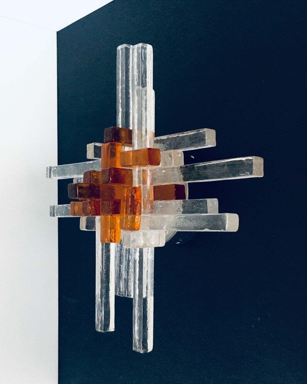 Art Glass Star Sconce Wandlamp Van Albano Poli Voor Poliarte, Murano Italië, Jaren 1970 photo for sale