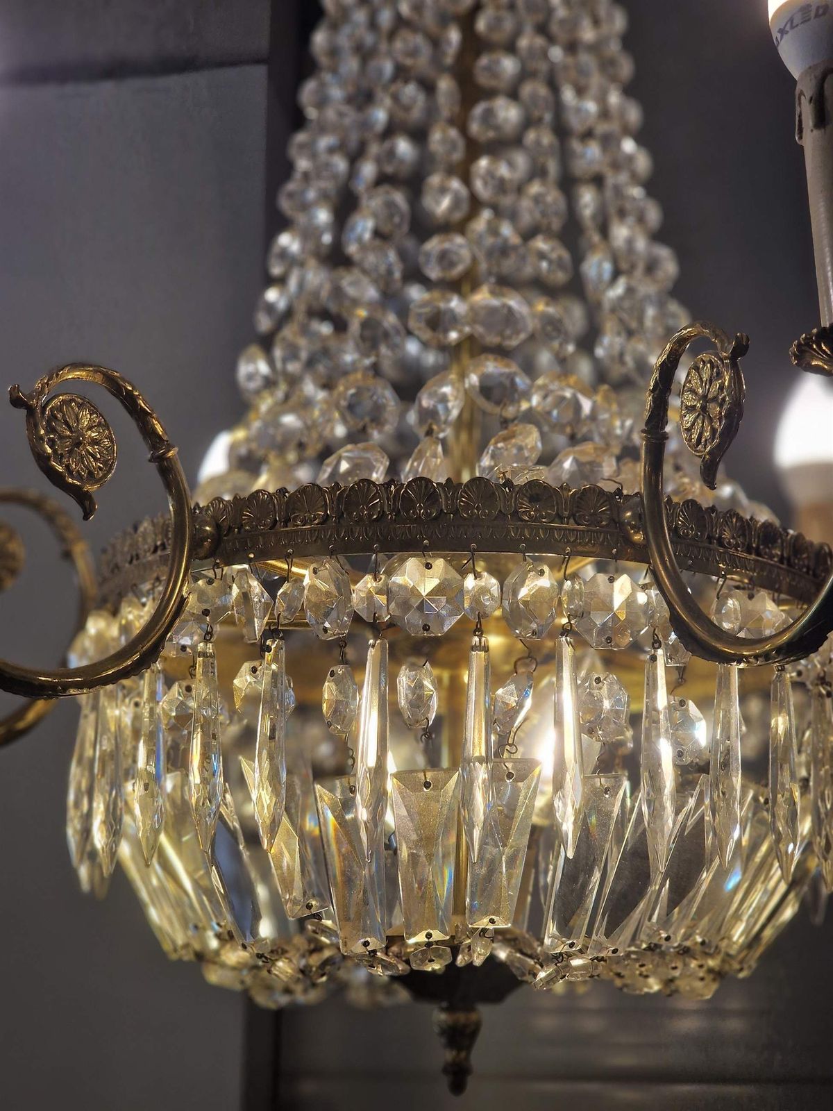 Luxurious Chandelier. France.1960s photo Lighting