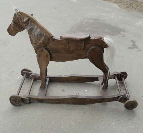 Little Wooden Horse, Pull Along And Rocker photo vintage