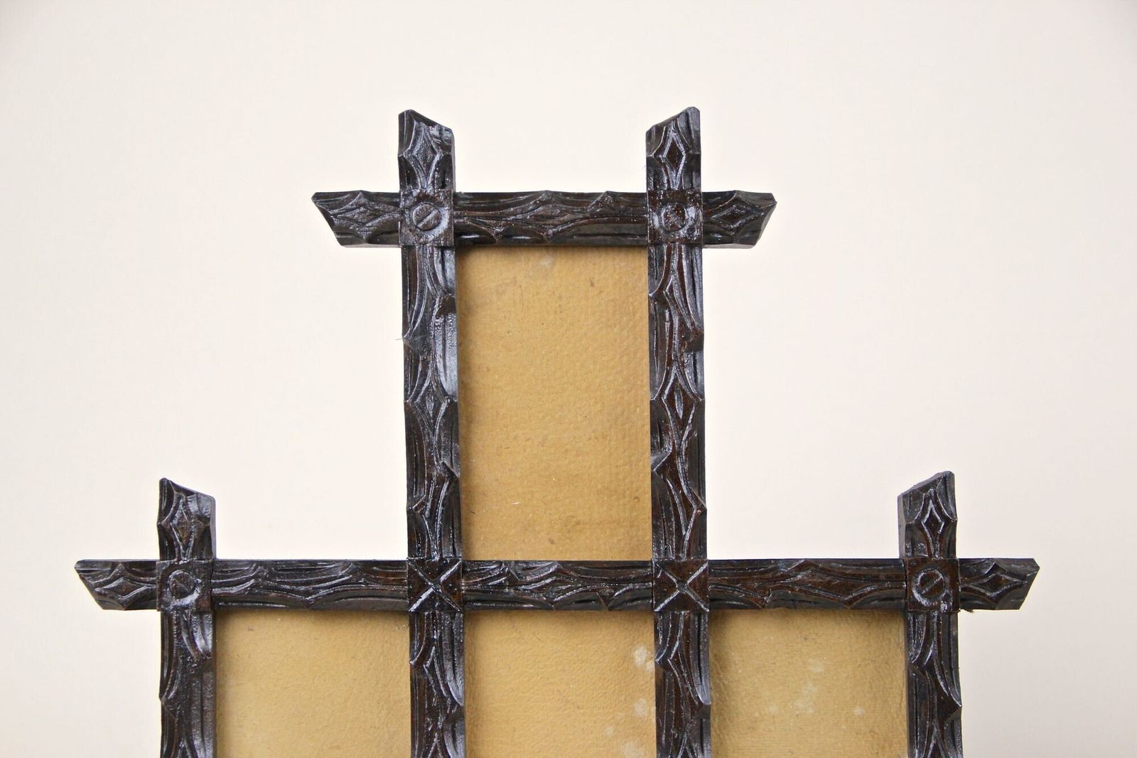 Pair Of 19th Century Rustic Black Forest Photo Frames, Handcarved, At, Circa 1880 photo 950.0