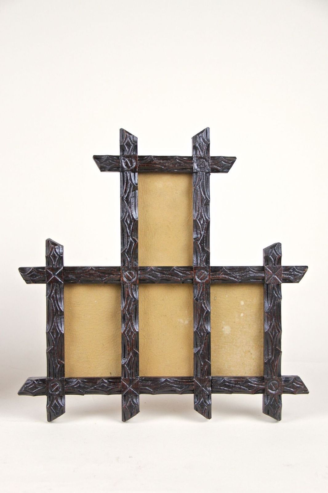 Pair Of 19th Century Rustic Black Forest Photo Frames, Handcarved, At, Circa 1880 photo buy