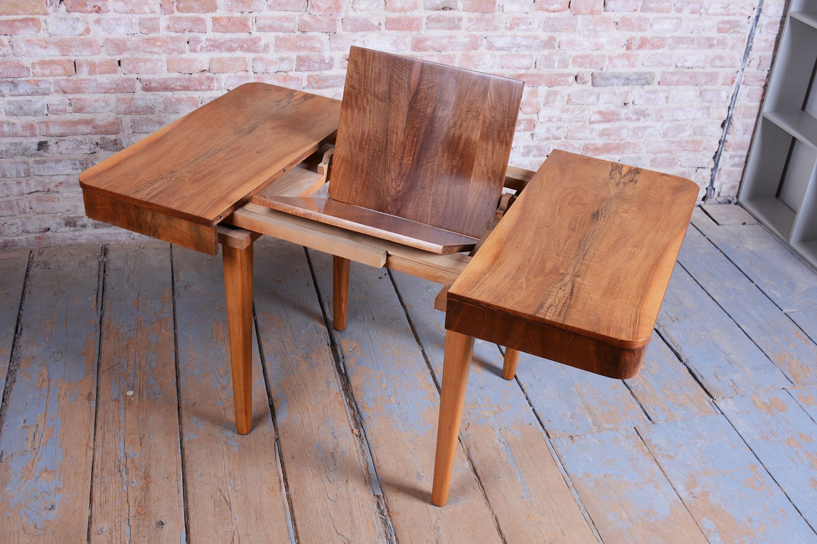 Extendable Art Deco Dining Table, By Jindřich Halabala, Up Závody, Czech, 1940s photo for sale