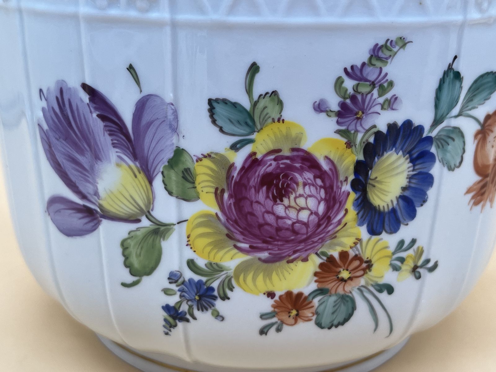 Large Dresden Porcelain Carl Thieme Hand Painted Jardiniere / Plant Pot. C1920. photo buy
