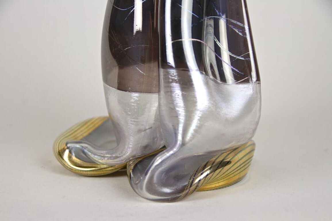 photo furniture 20th Century Abstract Two Necked Glass Vase, Signed, Germany, Circa 1980