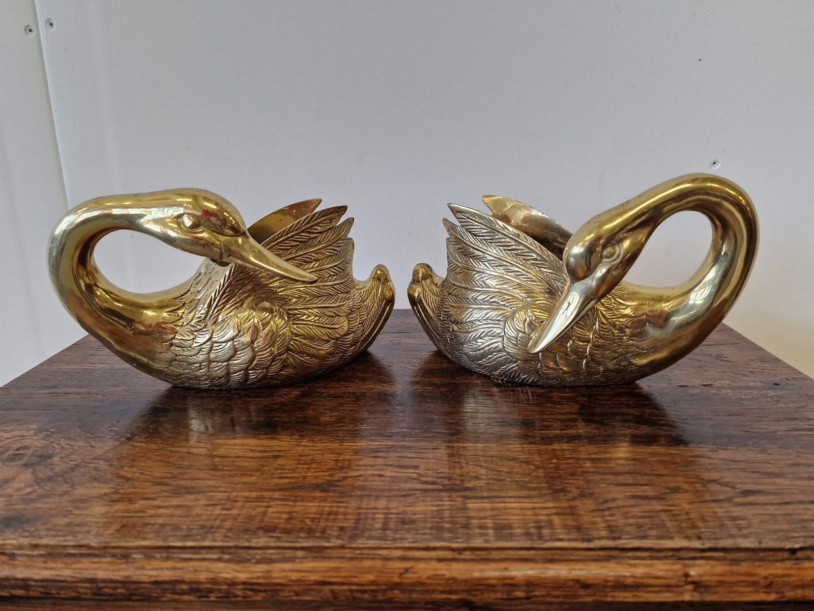 Pair Of Flower Pots "Swans", Mid 20th Century