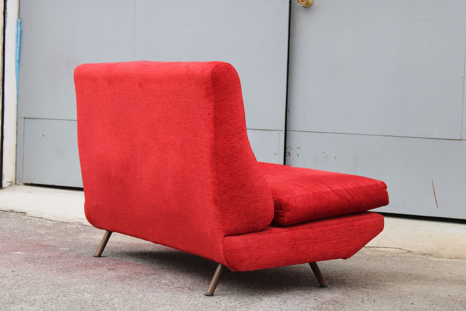 4698.0 Marco Zanuso Triennale Sofa Marco Zanuso For Arflex 1951 Red Velvet photo