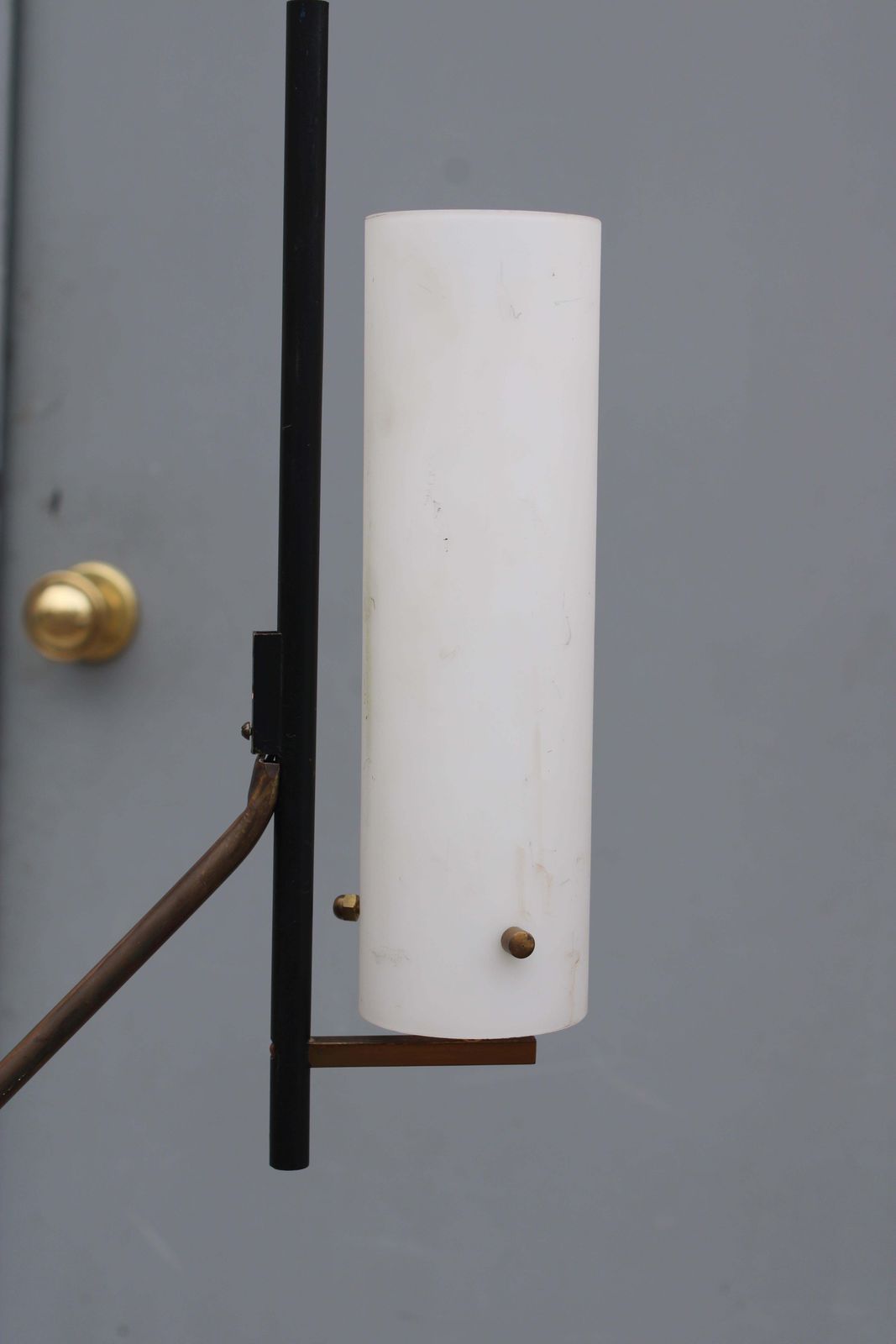 1950 Italian Floor Lamp In Brass And Glass Arredoluce Style photo Lighting