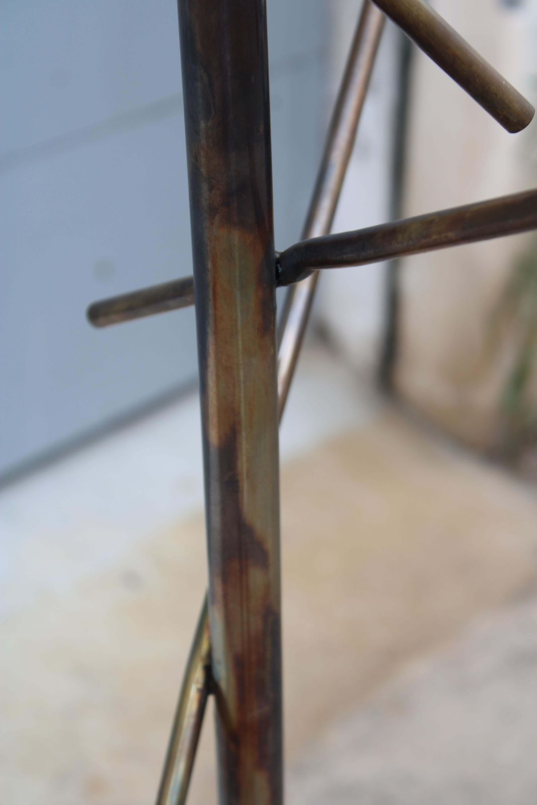 photo for sale 1950 Italian Floor Lamp In Brass And Glass Arredoluce Style