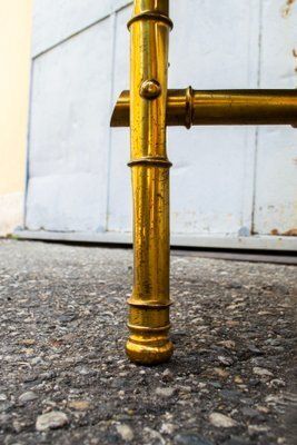 Structure In Worked Brass And Wooden Top, Italy, 1970 photo 4758.0