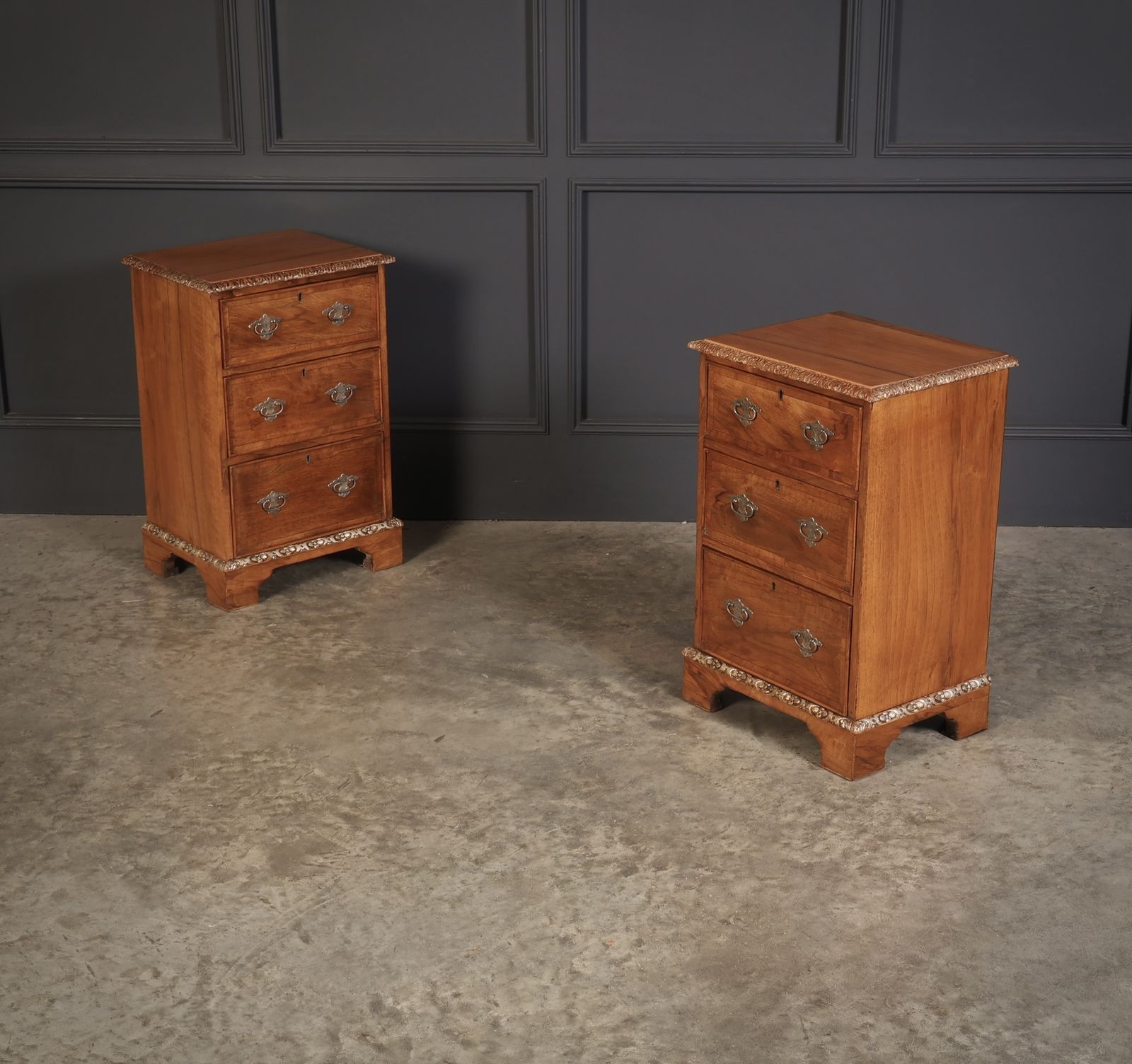 Pair Of Walnut Bedside Chests, 1900s photo furniture