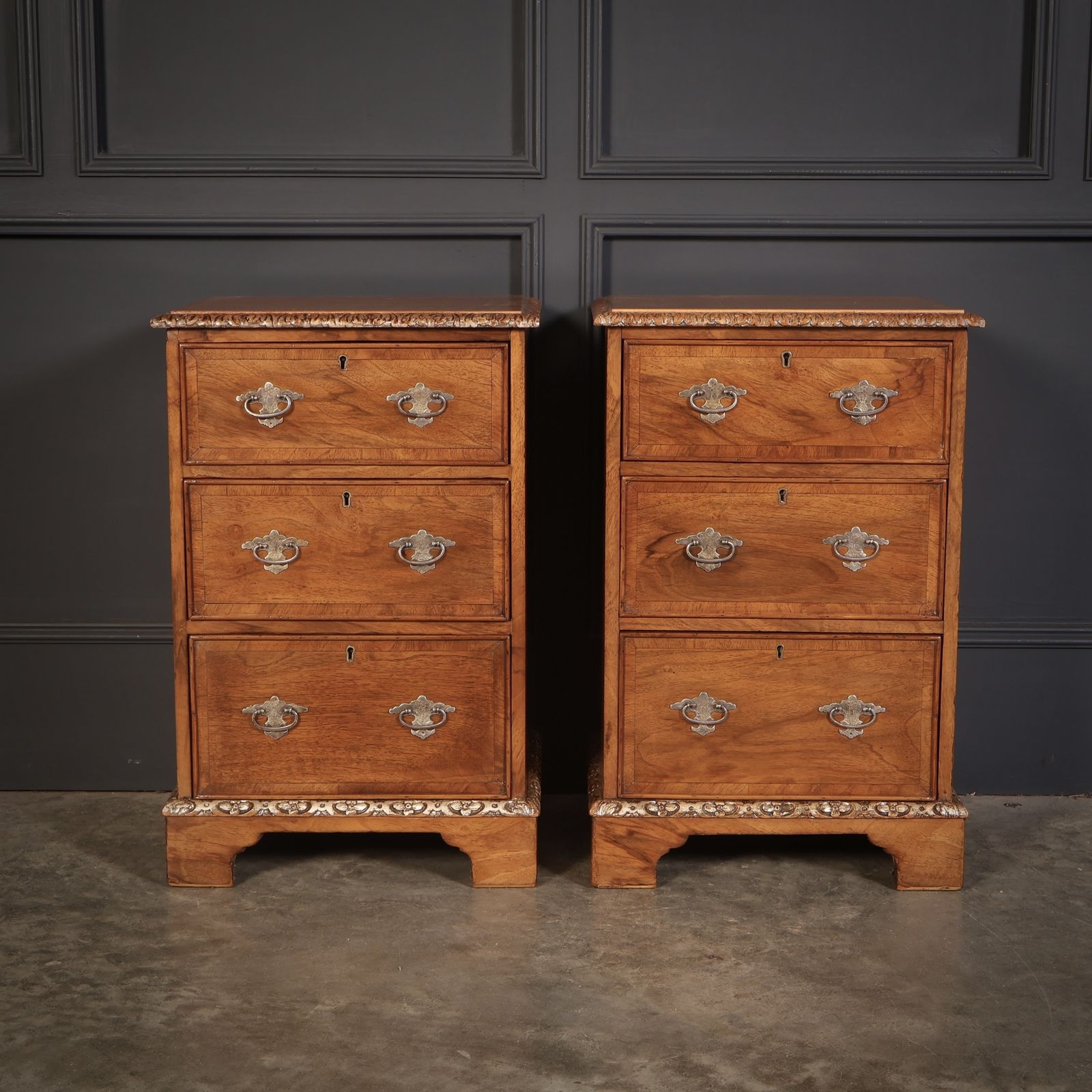 Pair Of Walnut Bedside Chests, 1900s photo vinterior