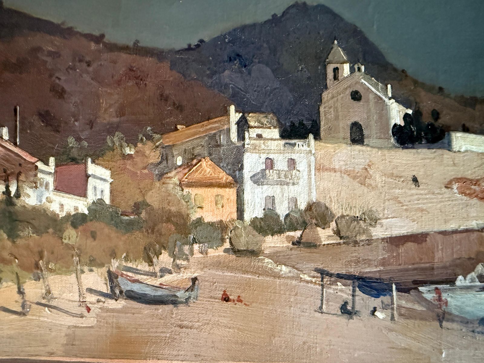 Rafael Durancamps Sitges, Spain, Oil On Canvas, Painting, Mediterranean Art, Spanish Seascape C.1960 photo Art