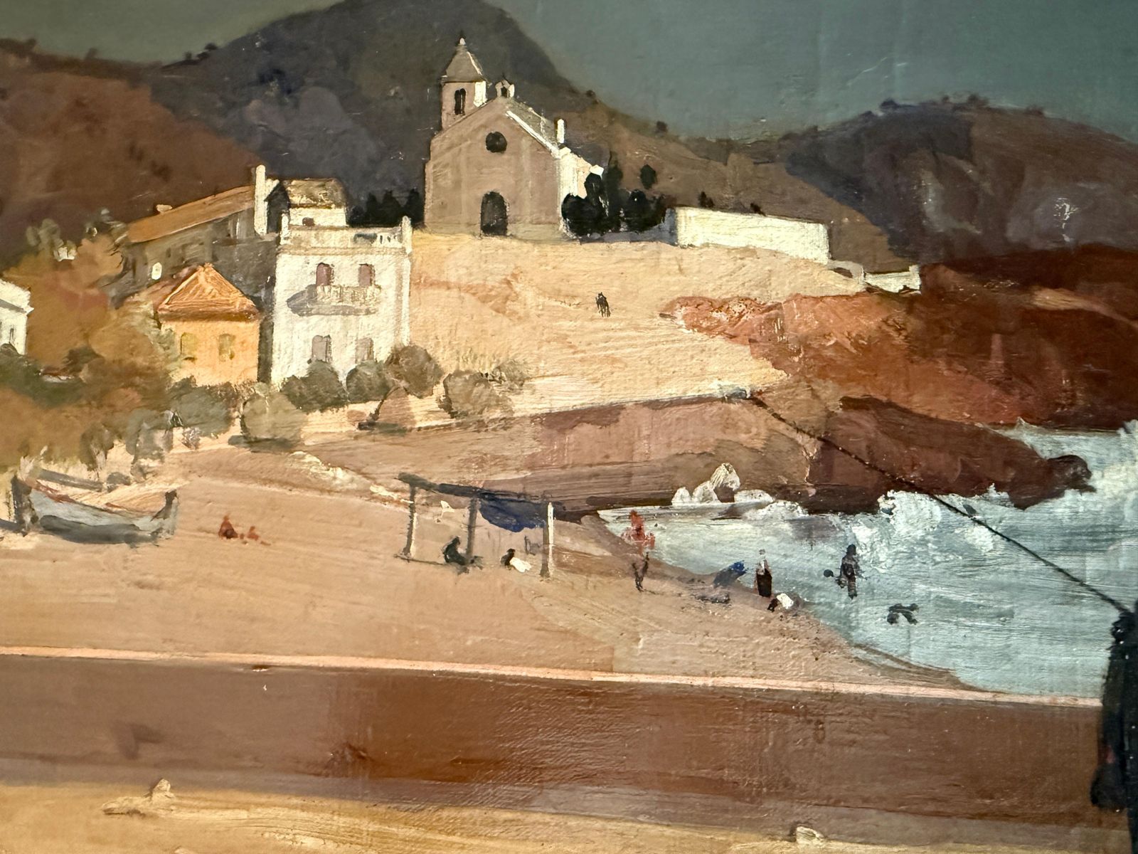 Rafael Durancamps Sitges, Spain, Oil On Canvas, Painting, Mediterranean Art, Spanish Seascape C.1960 photo buy