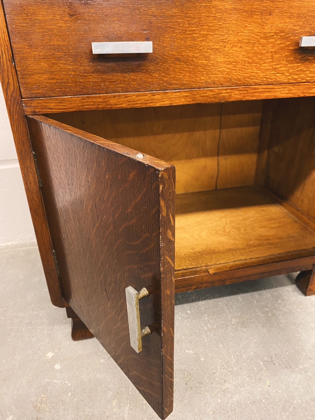 Art Deco Oak Bureau, Early 20th Century photo vintage