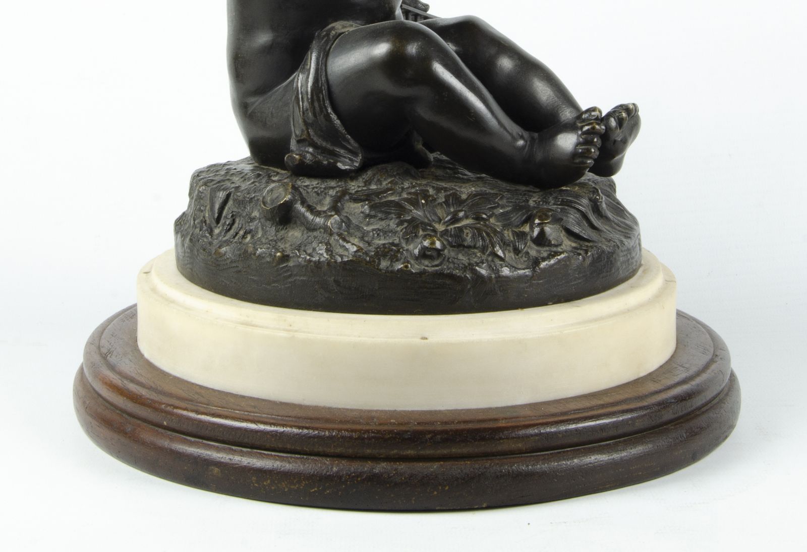19th Century Patinated Bronze Sculpture Of A Child Holding A Birdcage Based On A Design By Jean Baptiste Pigalle, France photo 1575.0