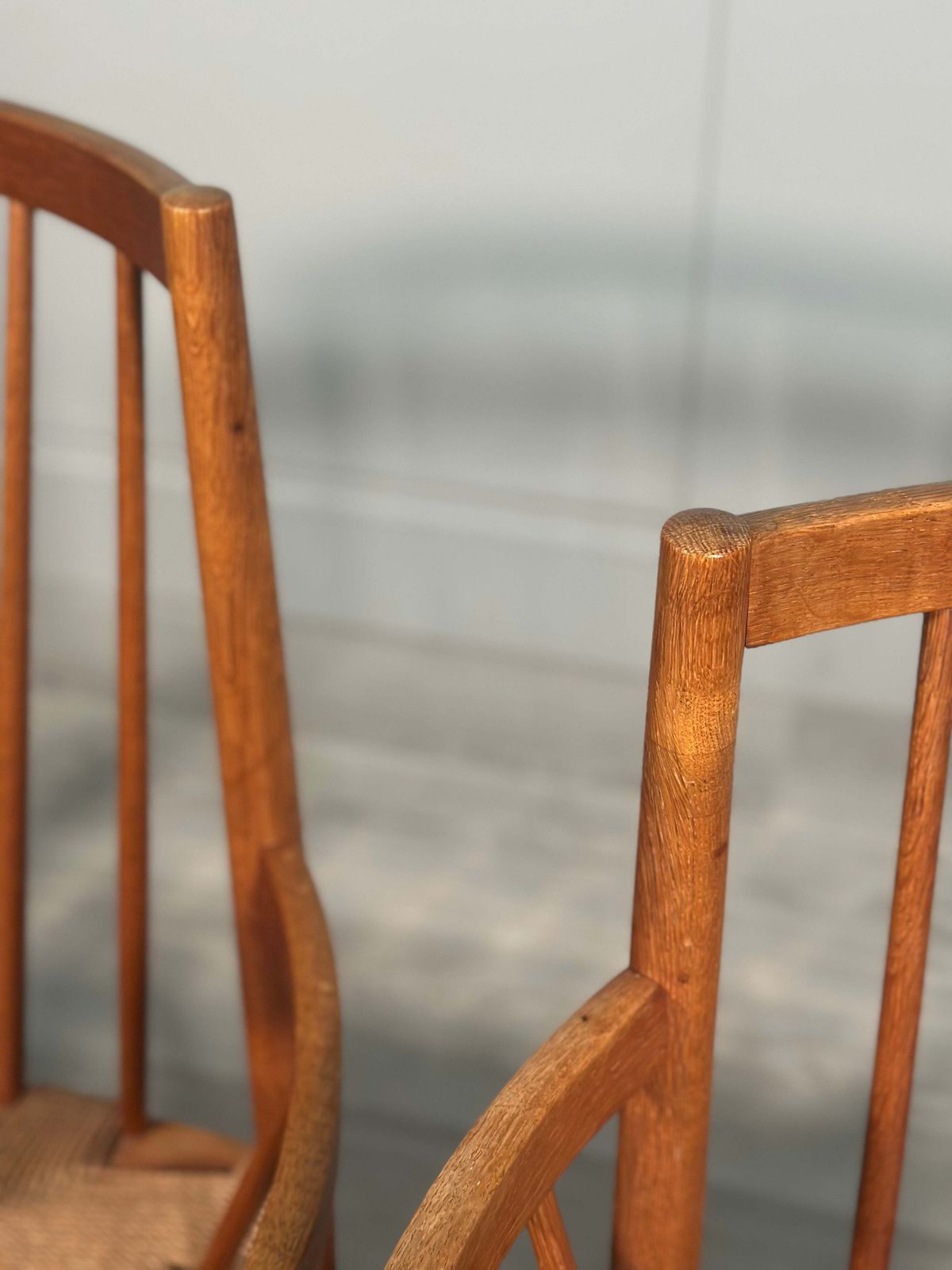His And Hers Oak & Papercord J82 Armchairs By Jørgen Bækmark For Fdb Møbler 1960s photo buy