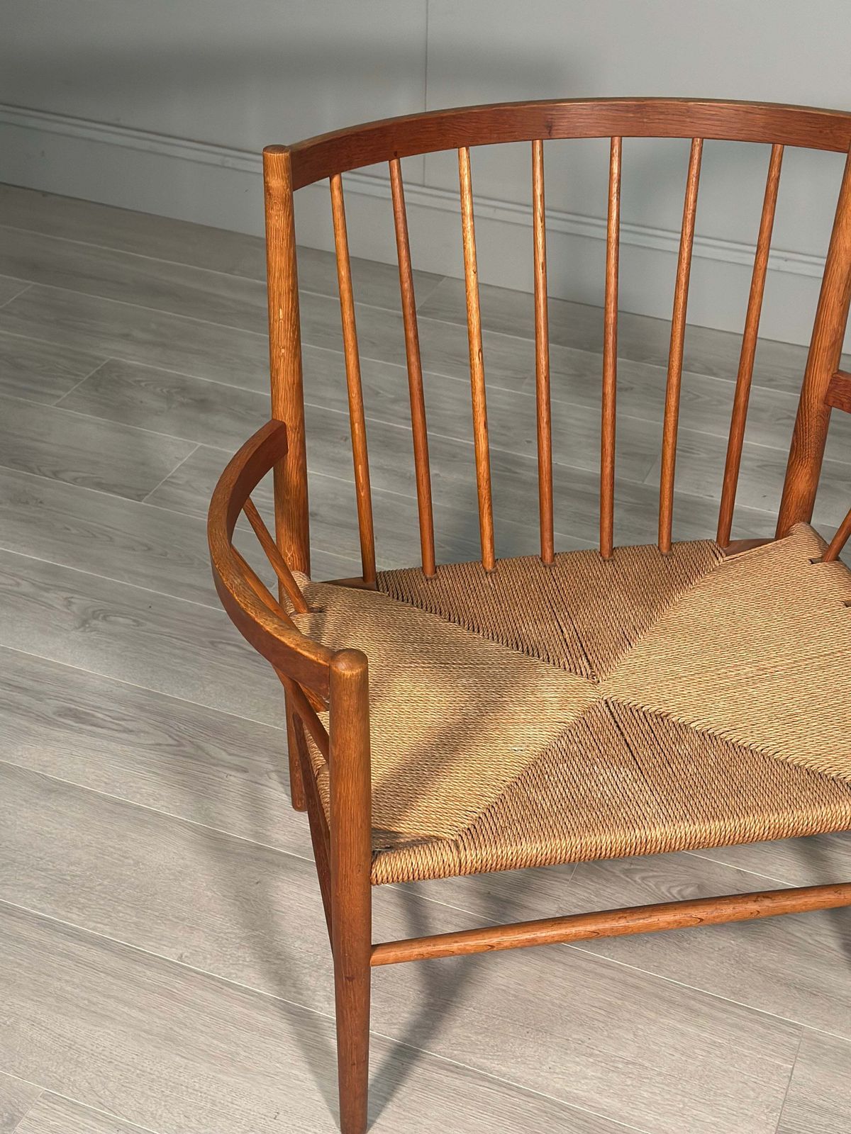 photo vinterior His And Hers Oak & Papercord J82 Armchairs By Jørgen Bækmark For Fdb Møbler 1960s