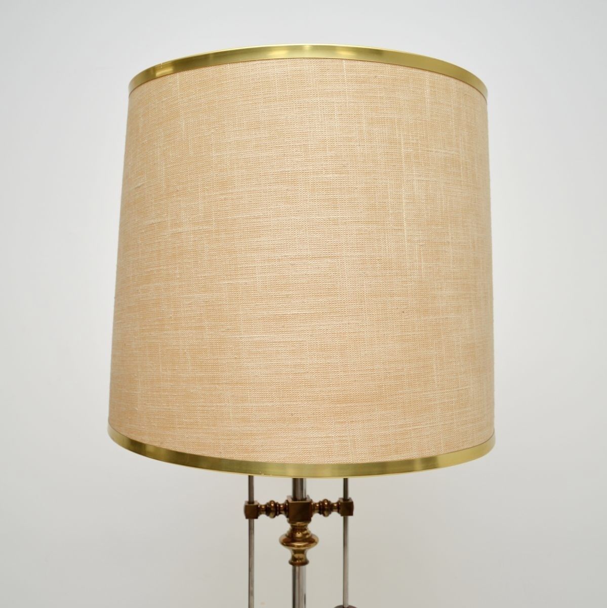 Vintage Italian Brass And Steel Floor Lamp photo vinterior