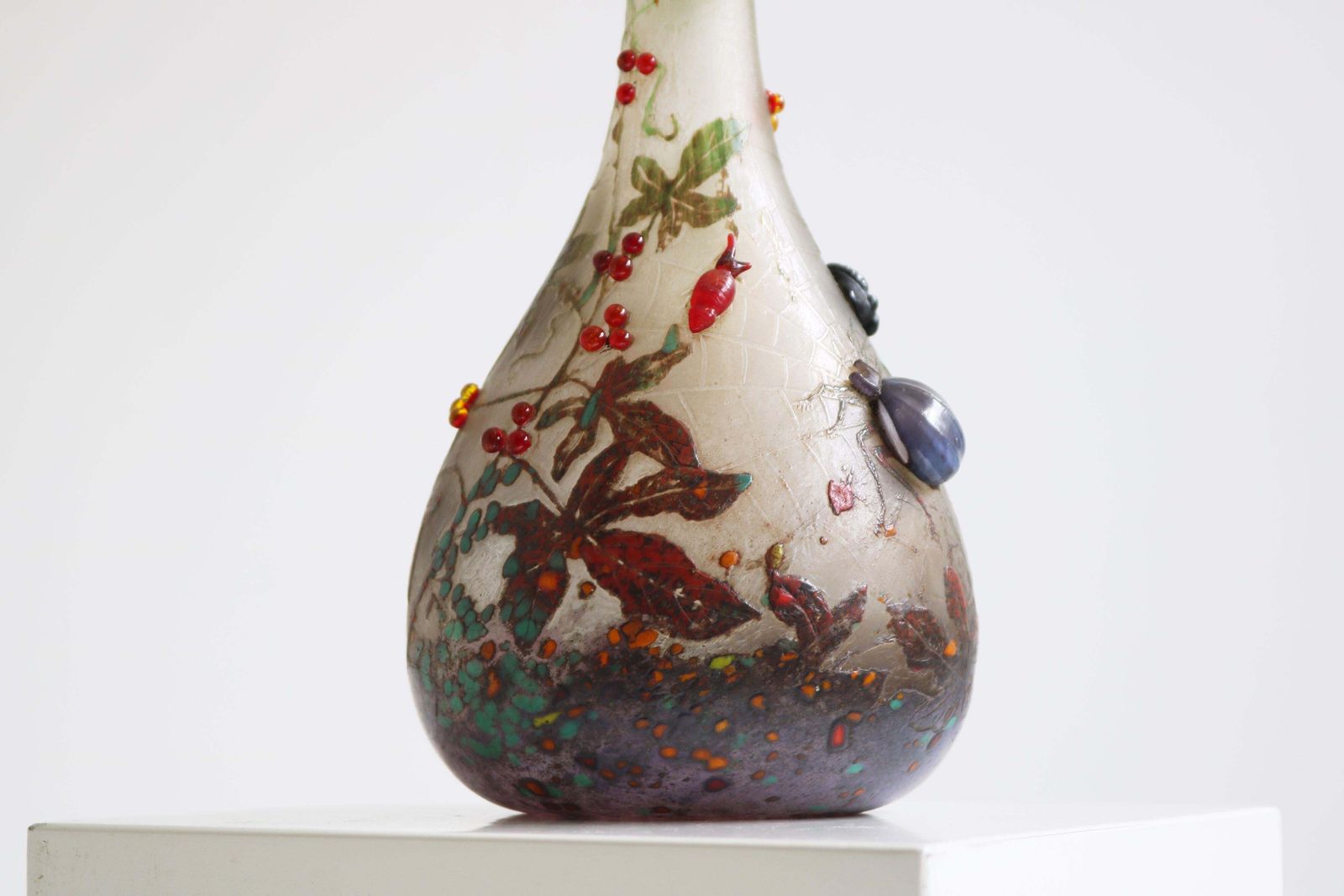 photo for sale Uitzonderlijk Zeldzame 'Spider Vase' Van Daum Nancy, Wielgesneden Glas, 1905, Frankrijk