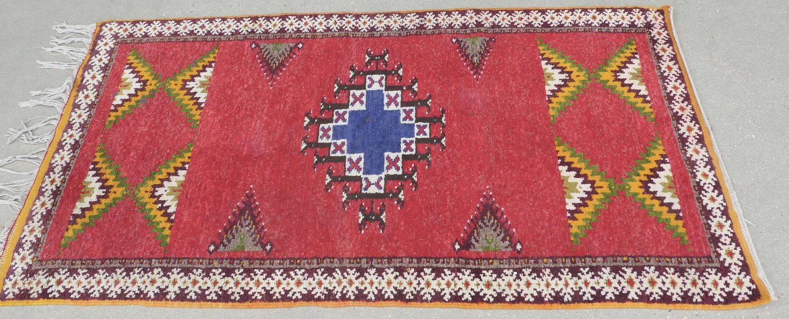 One Of A Kind Vintage Retro Cubist Rug photo for sale