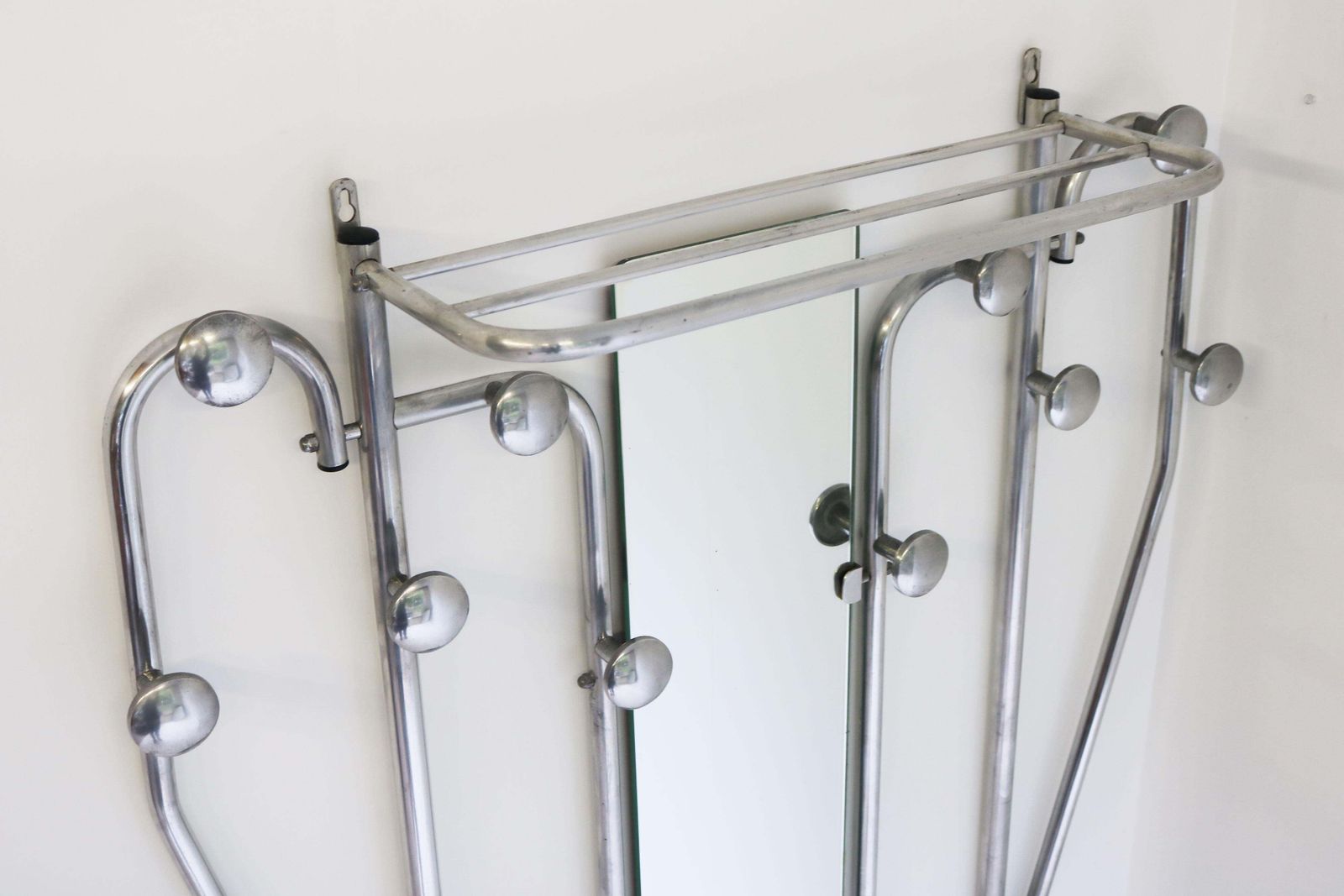 Art Deco Polished Aluminum Hall Tree Umbrella Stand Coat Rack Bauhaus photo buy