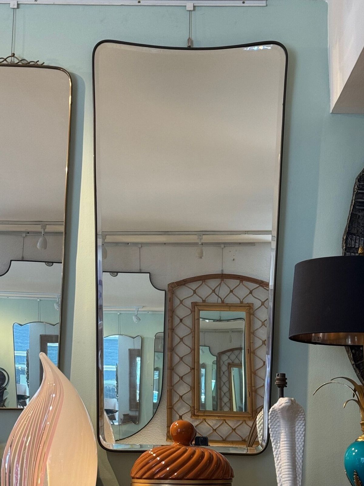 A Large Original 1950s Italian Shield Mirror With photo buy
