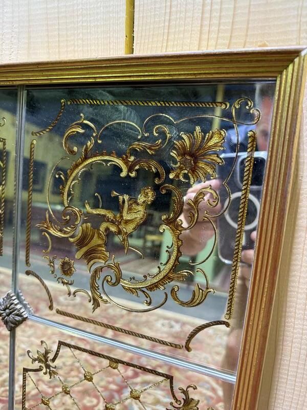 Miroir De Bistro   Brasserie En Verre églomisé Style Art Nouveau photo for sale