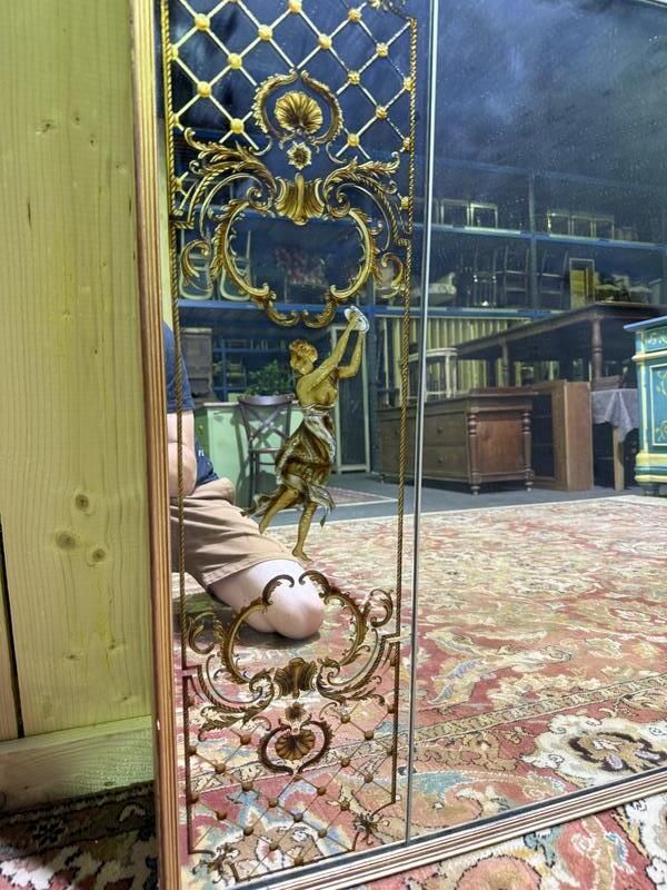 Miroir De Bistro   Brasserie En Verre églomisé Style Art Nouveau photo Home Decor