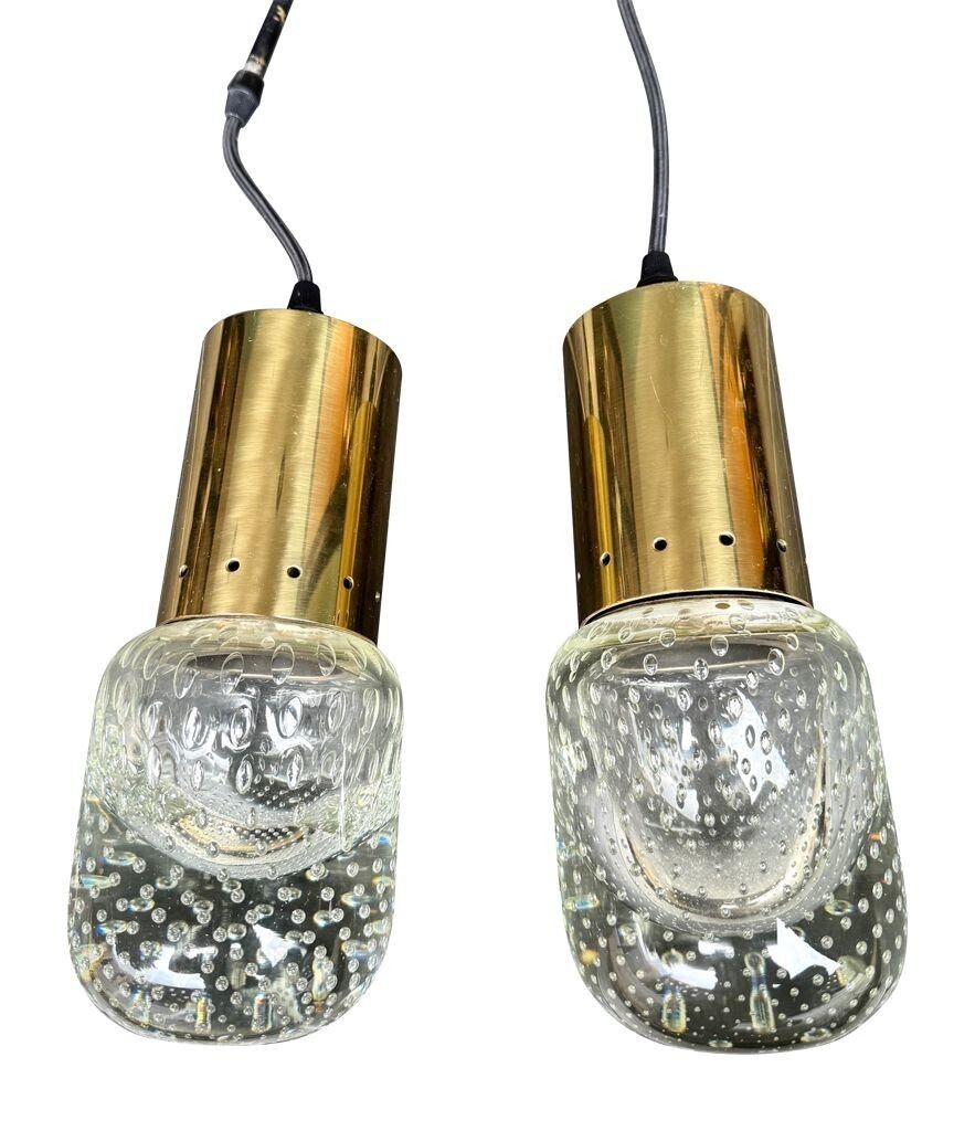 A Rare Pair Of 1950s Murano Glass And Brass Pendant Light By Gino Sarfatti And Archimede Seguso photo furniture