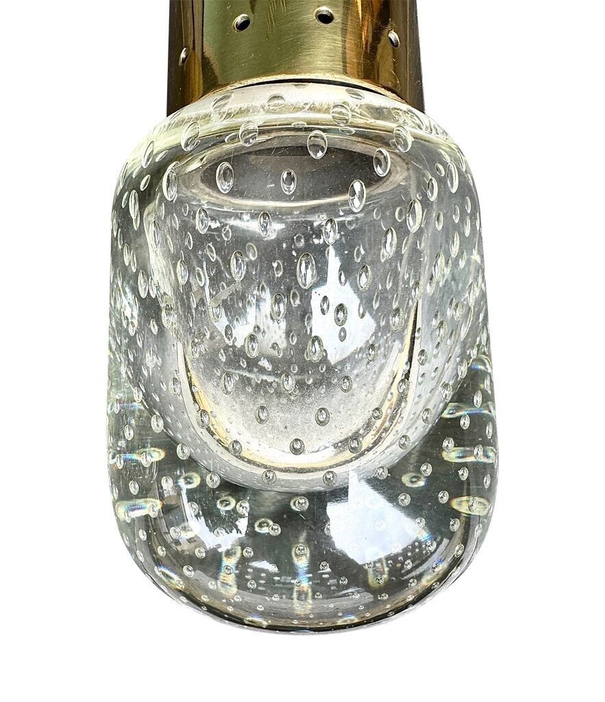 photo vinterior A Rare Pair Of 1950s Murano Glass And Brass Pendant Light By Gino Sarfatti And Archimede Seguso