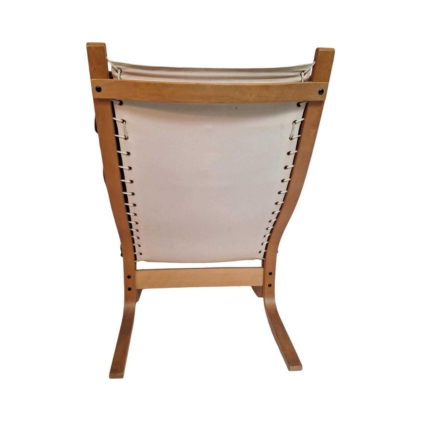 Ingmar Reling For Westnofa   Siesta Chair   Bentwood Sling Chair   Brown Leather photo for sale