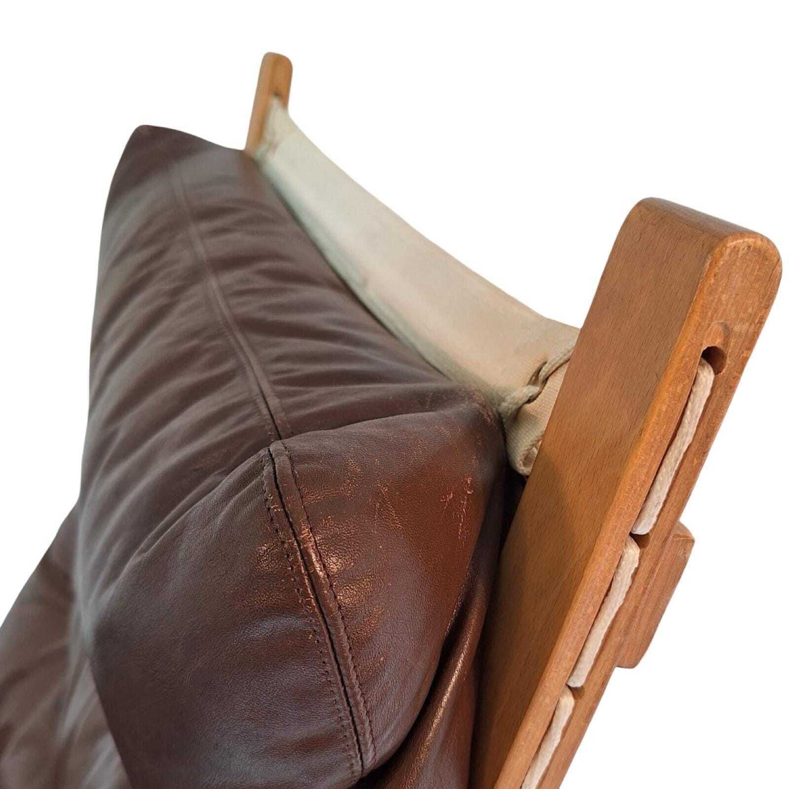 photo furniture Ingmar Reling For Westnofa   Siesta Chair   Bentwood Sling Chair   Brown Leather
