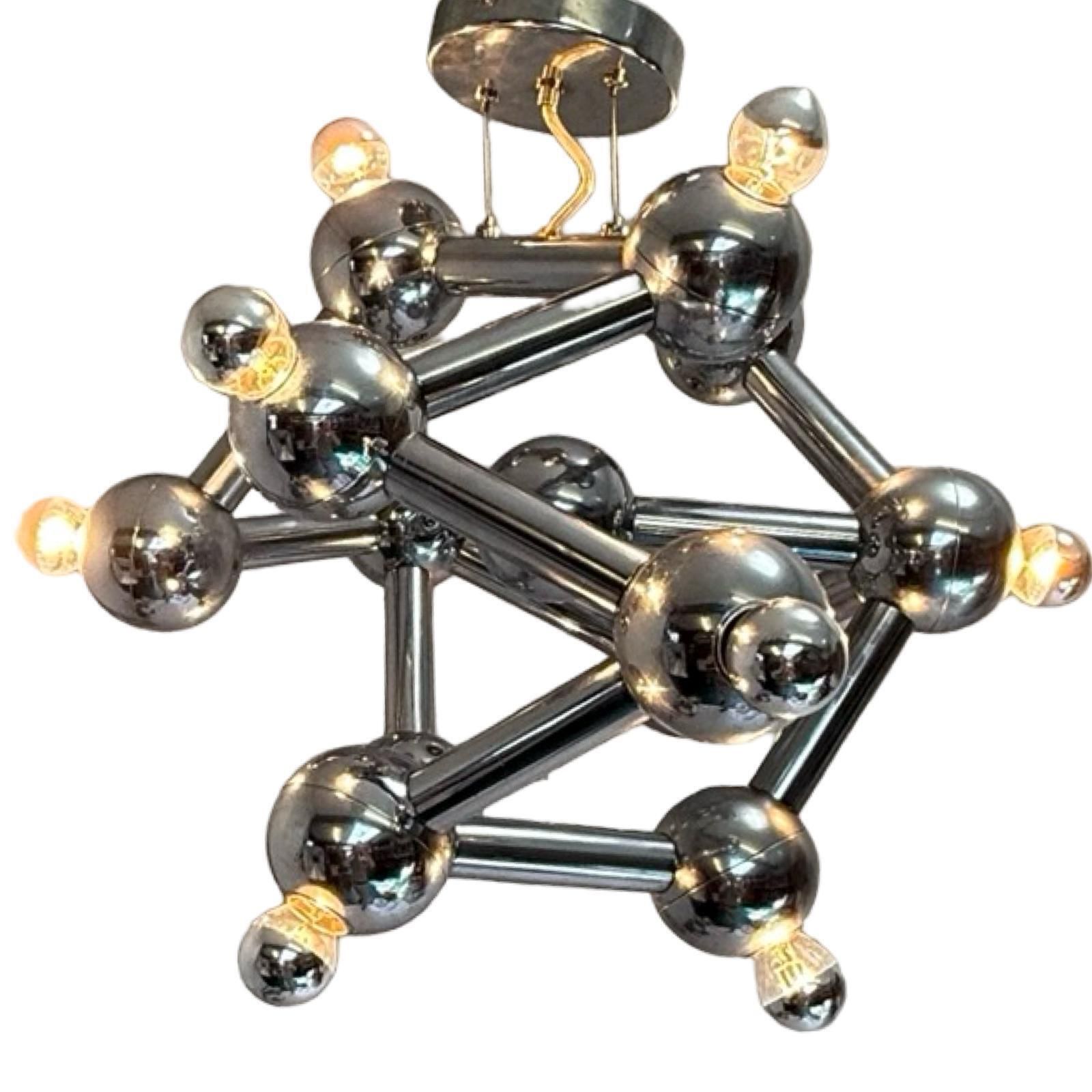 Paul De Haan For Jolina Lighting   Chromed Pendant   Model Name: Kolja's Favorite   Dutch Design   Sputnik Or Atom Shaped Design photo buy