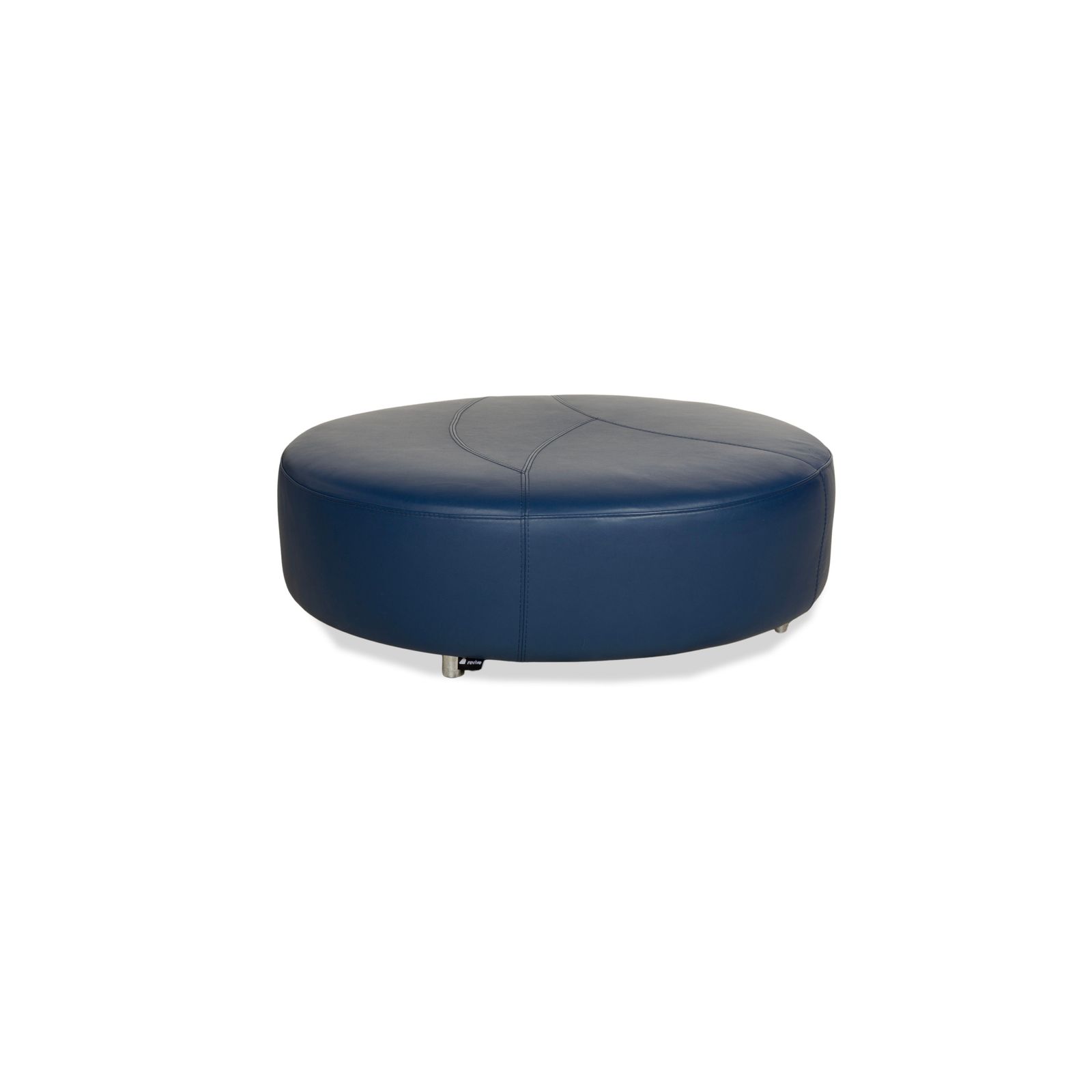 Roche Bobois Tangram Leather Stool Blue photo vintage