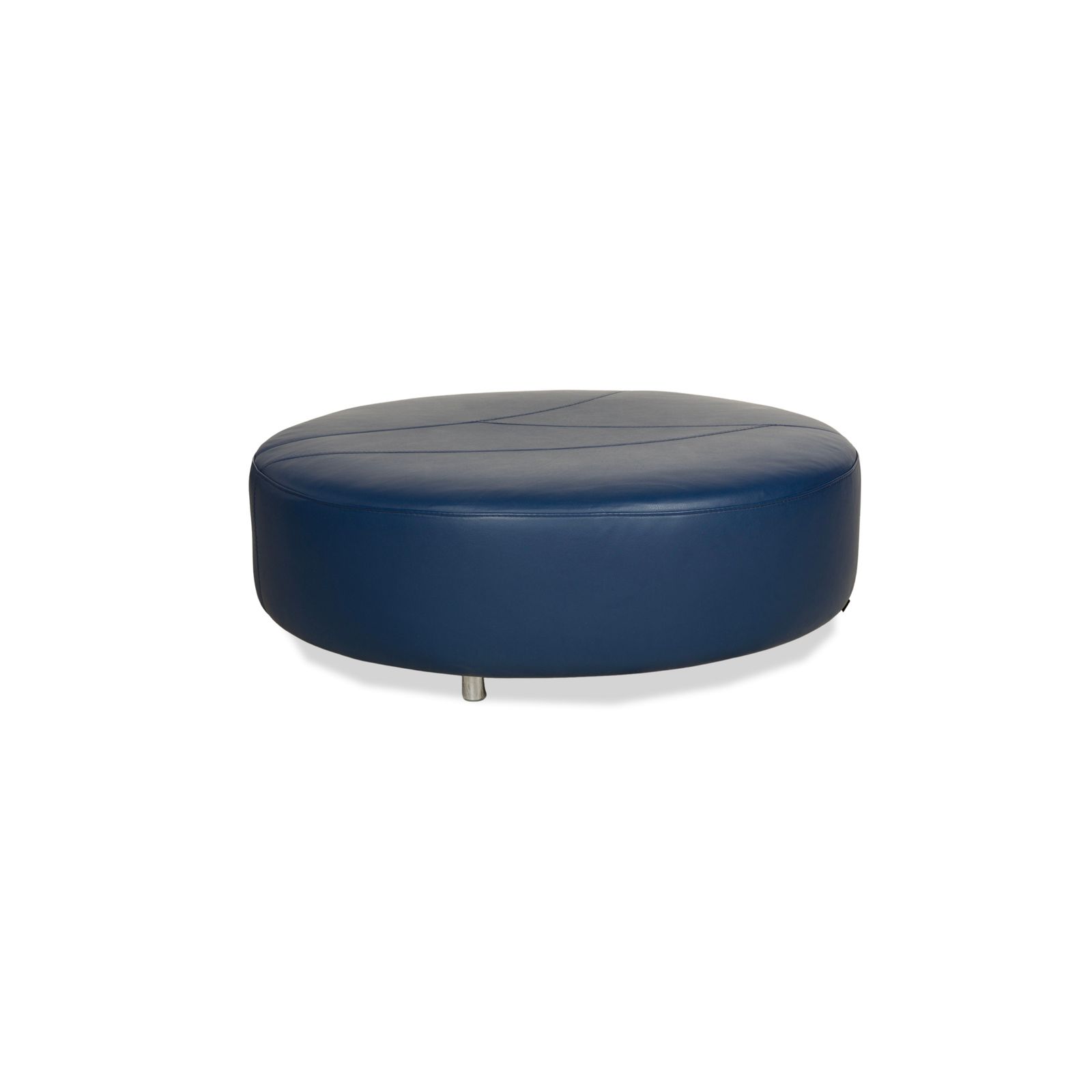 photo furniture Roche Bobois Tangram Leather Stool Blue