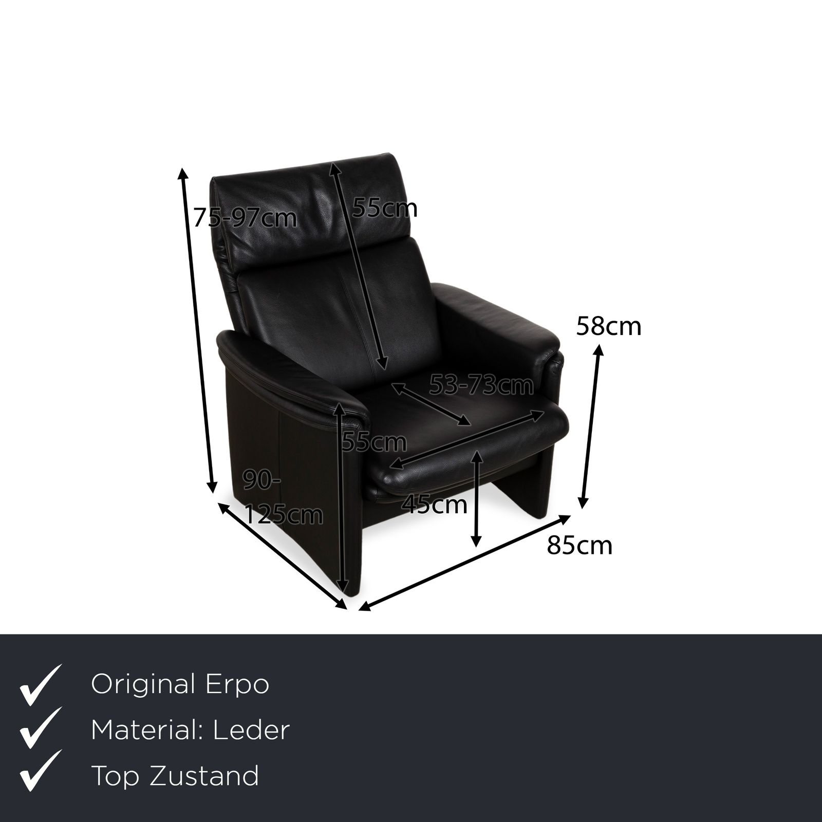 Fauteuil Erpo Chalet en cuir noir photo furniture