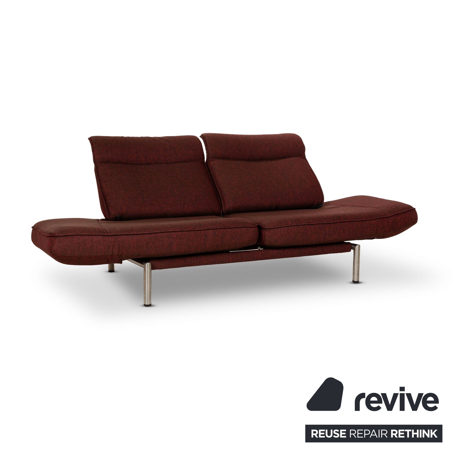 Canapé De Sede DS 450 en tissu rouge, 2 places, fonction relaxation, revêtement neuf photo Mobilier