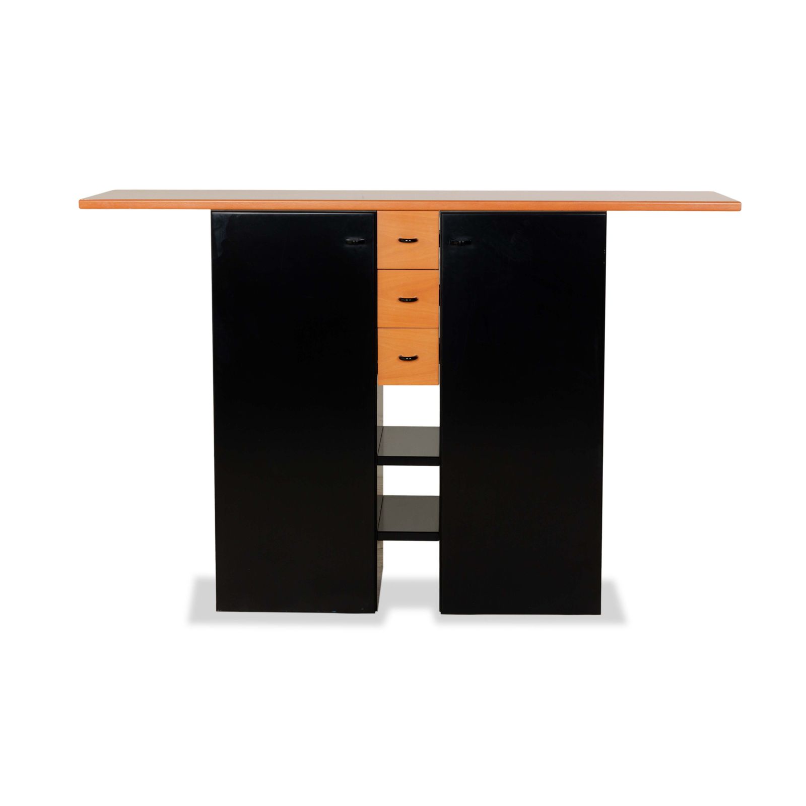Interlübke Houten Dressoir Zwart Bruin Highboard