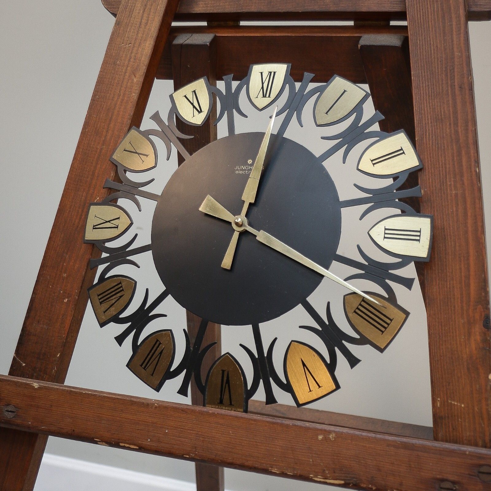 Mid Century Clock Junghans German Brutalist Style photo Home Decor