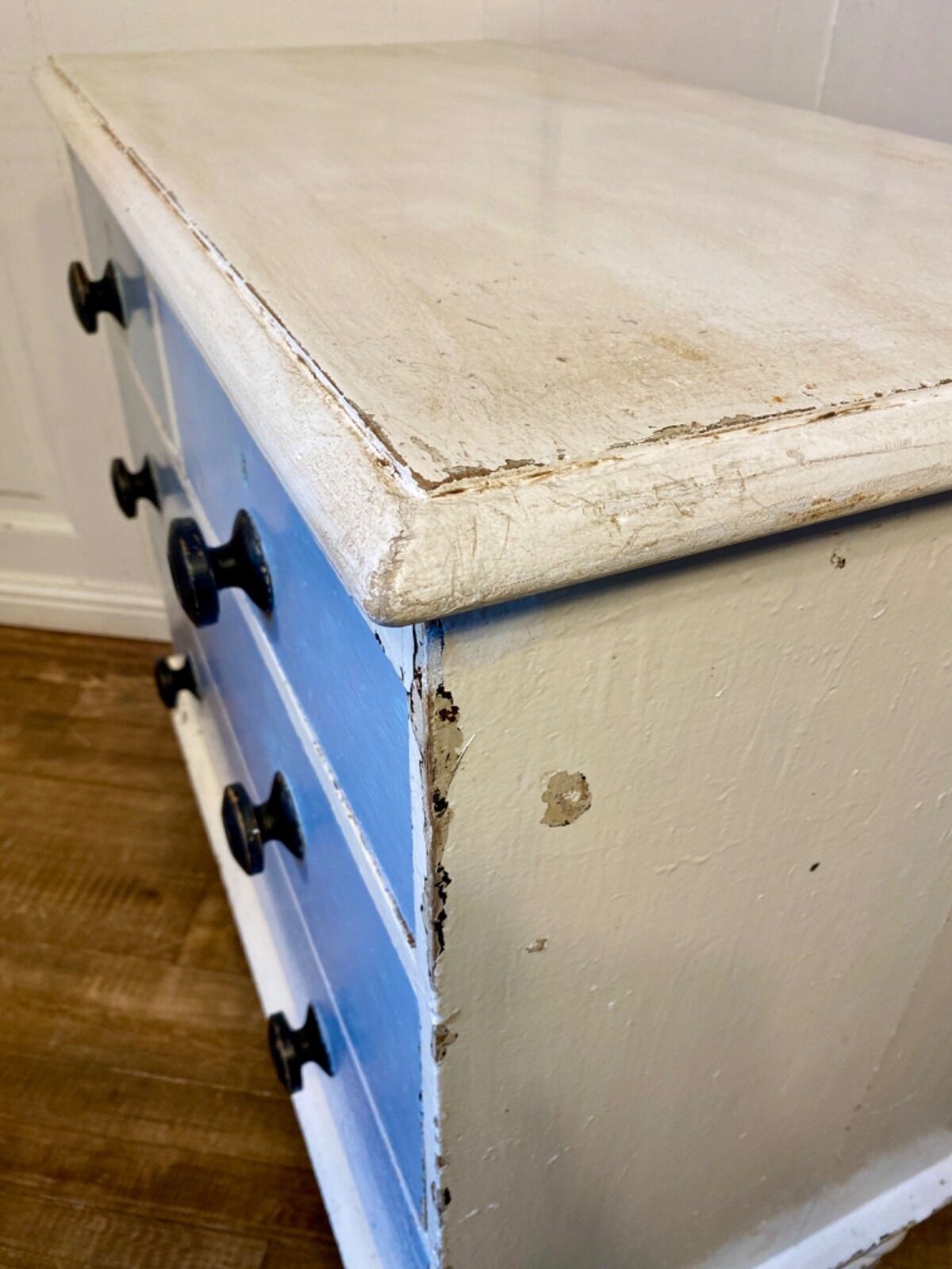 photo for sale Antique Victorian English Original Paint Pine Chest Of Drawers.