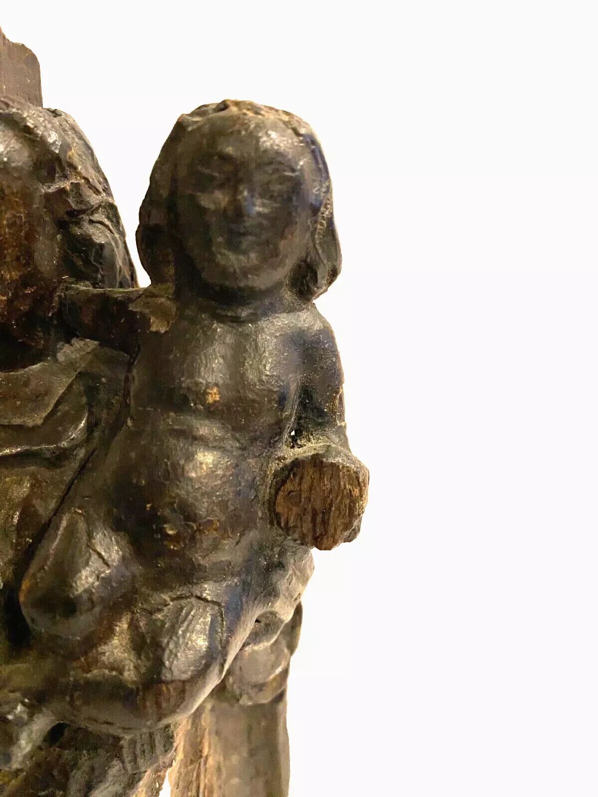 photo vinterior Virgin And Child Jesusen Wood Carved And Patinated 18th Century