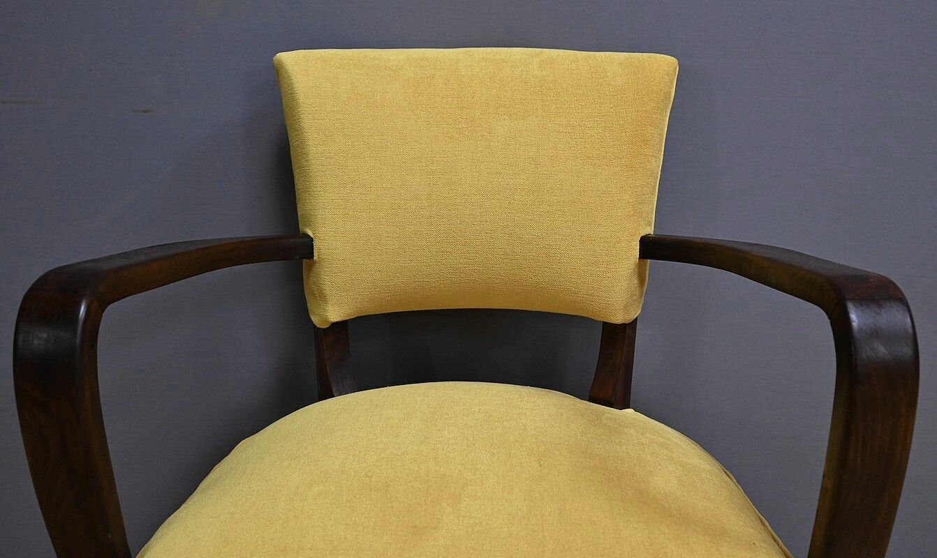photo for sale Set Of 4 Bridge Armchairs, Art Deco, J.Leleu Style – 1940