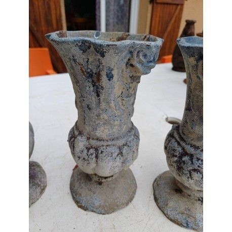 Lot Of 5 Cast Iron Vases 1900 From Charleville   Mézières photo for sale