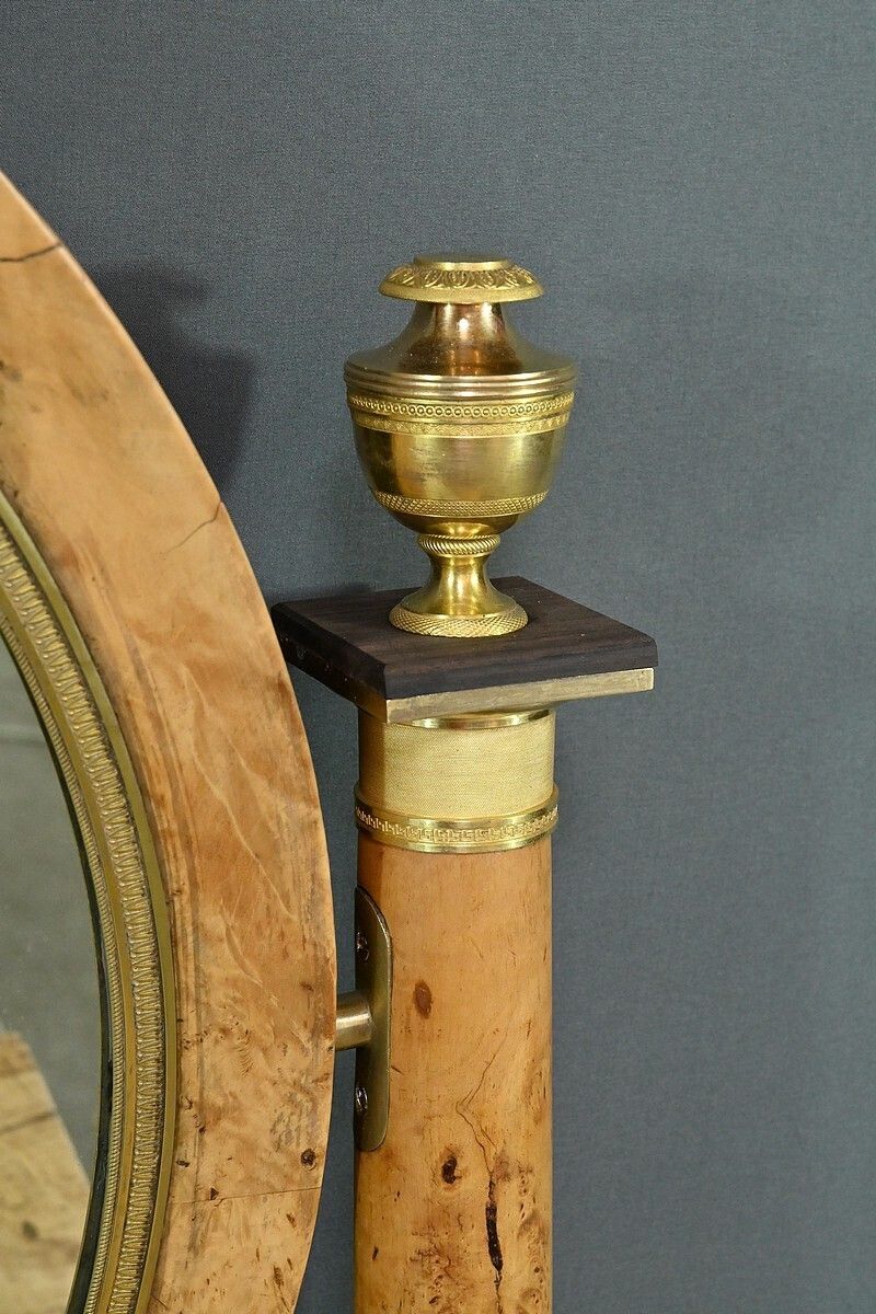 Dressing Table In Elm Burl Veneer, Empire Period – Early 19th Century photo vinterior