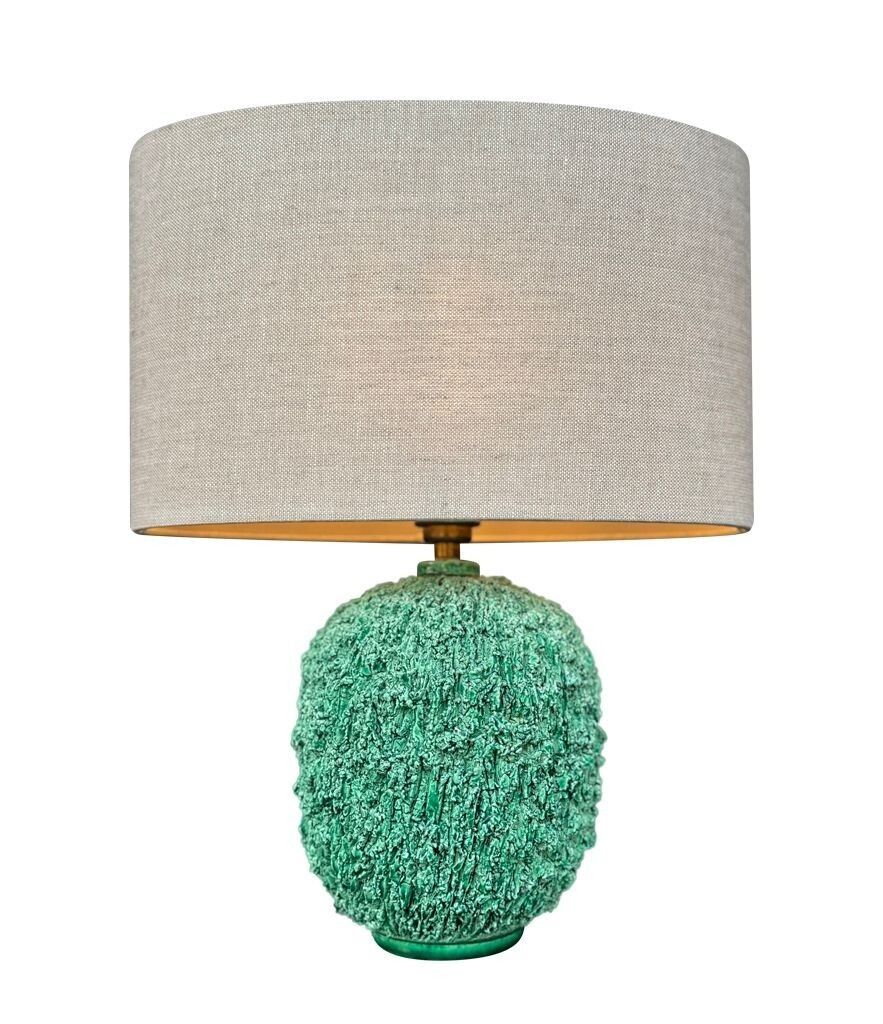 A 1950s Studio Pottery "Hedgehog" Lamp By Gunnar Nylund For Rörstrand In Vibrant Green. photo furniture
